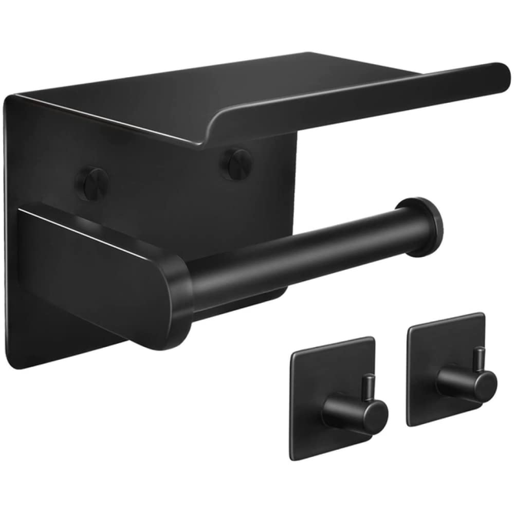 Stainless Steel Toilet Paper Holder & Wall Mounted Towel Rack - Bathroom Hardware with Shelf for Toilet Roll Storage | Durable & Rustproof (Type 4) | Perfect for Modern Bathrooms, Powder Rooms & Guest Washrooms