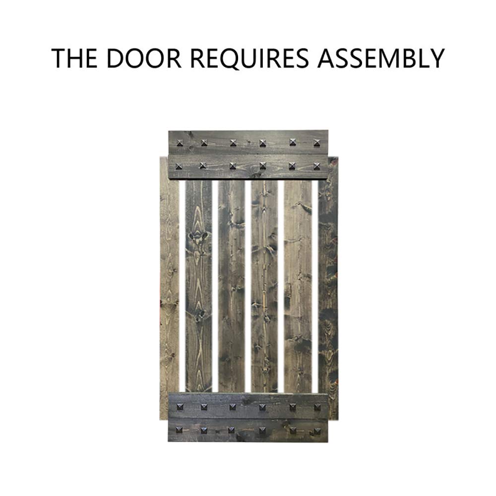TMS 1 Panel Wooden Barn Door with Clavos - 84'' x 30'' Espresso Finish - No Installation Hardware Included - Perfect for Farmhouse, Rustic, or Industrial Home Decor