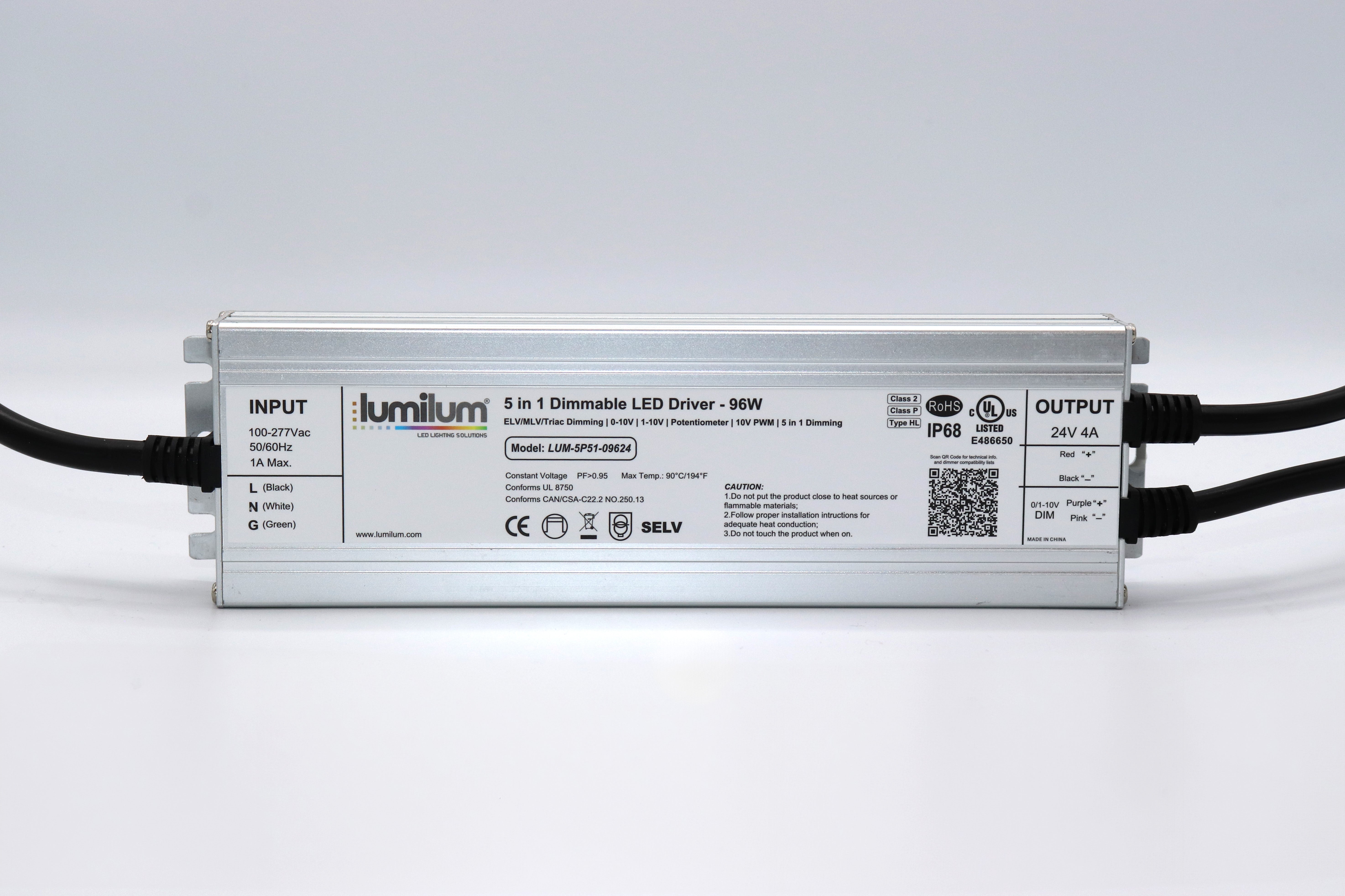 Waterproof 24V 5-in-1 Dimmable Universal LED Driver - 40W to 288W Power Supply for Outdoor Landscape Lighting, Signage & Architectural Lighting