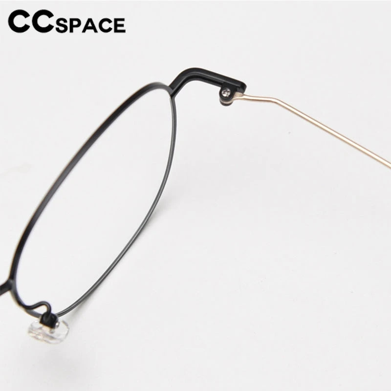 CCspace Unisex Full Rim Oval Square Titanium Eyeglasses - Lightweight Durable Frame for Men & Women - Perfect for Reading, Work & Daily Wear (Model 300722)
