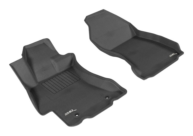 3D MAXpider Kagu Custom Fit Floor Mats for 2012-2019 Subaru Impreza, XV Crosstrek, WRX & STI - 1st Row All-Weather Protection (Black) | Perfect for Daily Commuting, Road Trips & Winter Driving