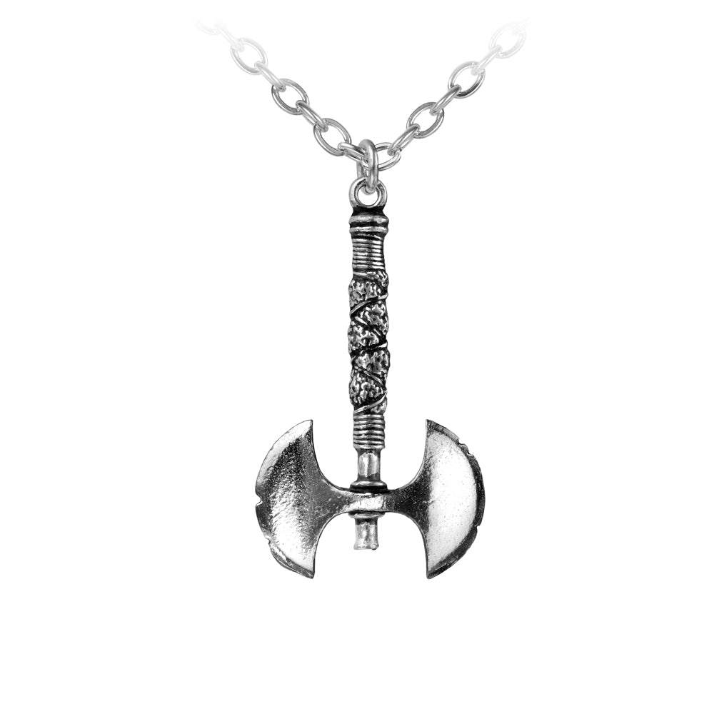 Viking Double Axe Pendant Necklace - Norse Mythology Jewelry for Men & Women - Perfect for LARP, Cosplay, and Viking Enthusiasts