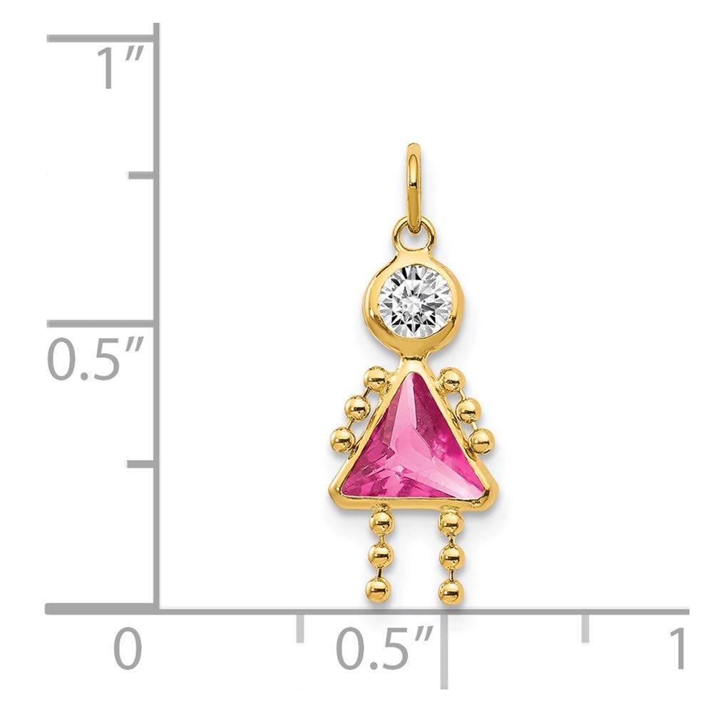 14K Yellow Gold October Birthstone Charm for Girls - Elegant Jewelry Gift for Birthdays, Anniversaries & Special Occasions