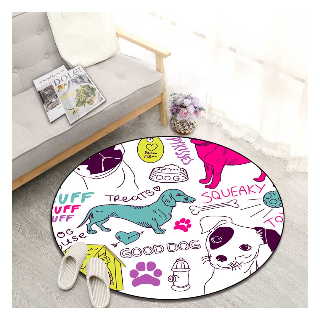 Non-Slip Round Area Rug - 59