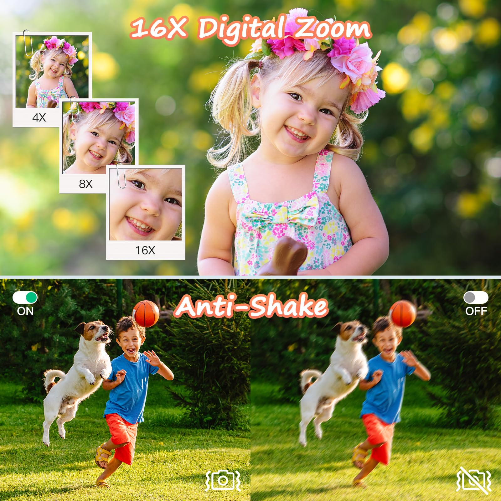 **44MP 1080P FHD Digital Camera - 16X Zoom Compact Vlogging Camera for Kids, Teens, Students & Beginners | Portable, Easy to Use | Perfect for Travel, School & Family Events (Black)**