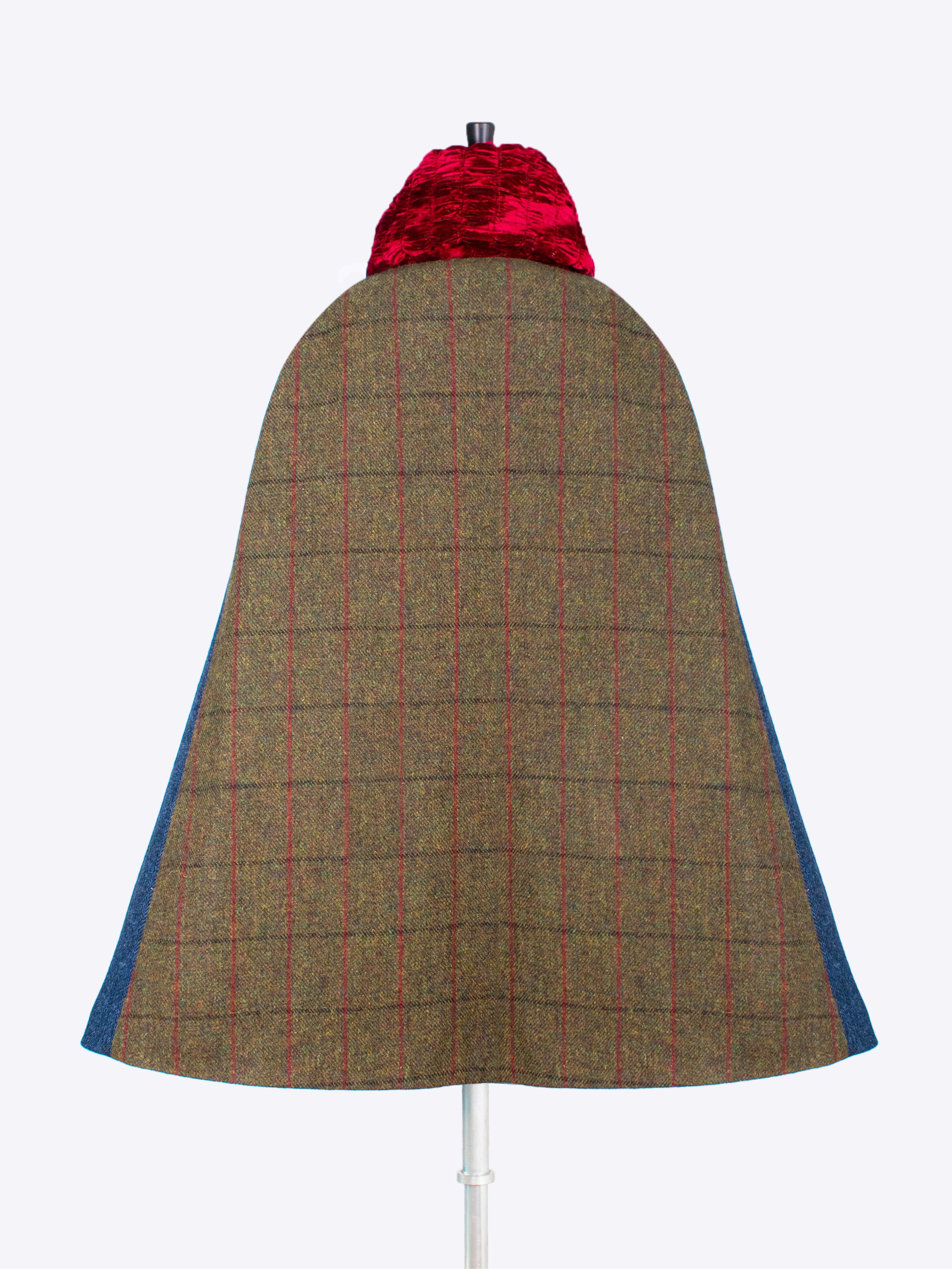 20s Style Collar Cape for Women - Vintage Green, Navy & Red Shawl - Perfect for Cosplay, Halloween, and Themed Parties