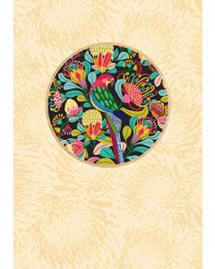 Kirsten Katz Wooden Magnet Greeting Card - Rosella Australiana Bird Design - Perfect for Home Decor, Gifts & Special Occasions