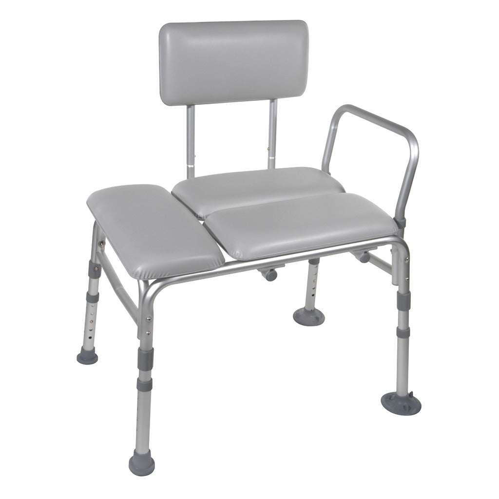 Padded Transfer Bench for Shower and Bath - Non-Slip Safety Seat with Backrest for Elderly and Disabled - Ideal for Home Bathroom Accessibility