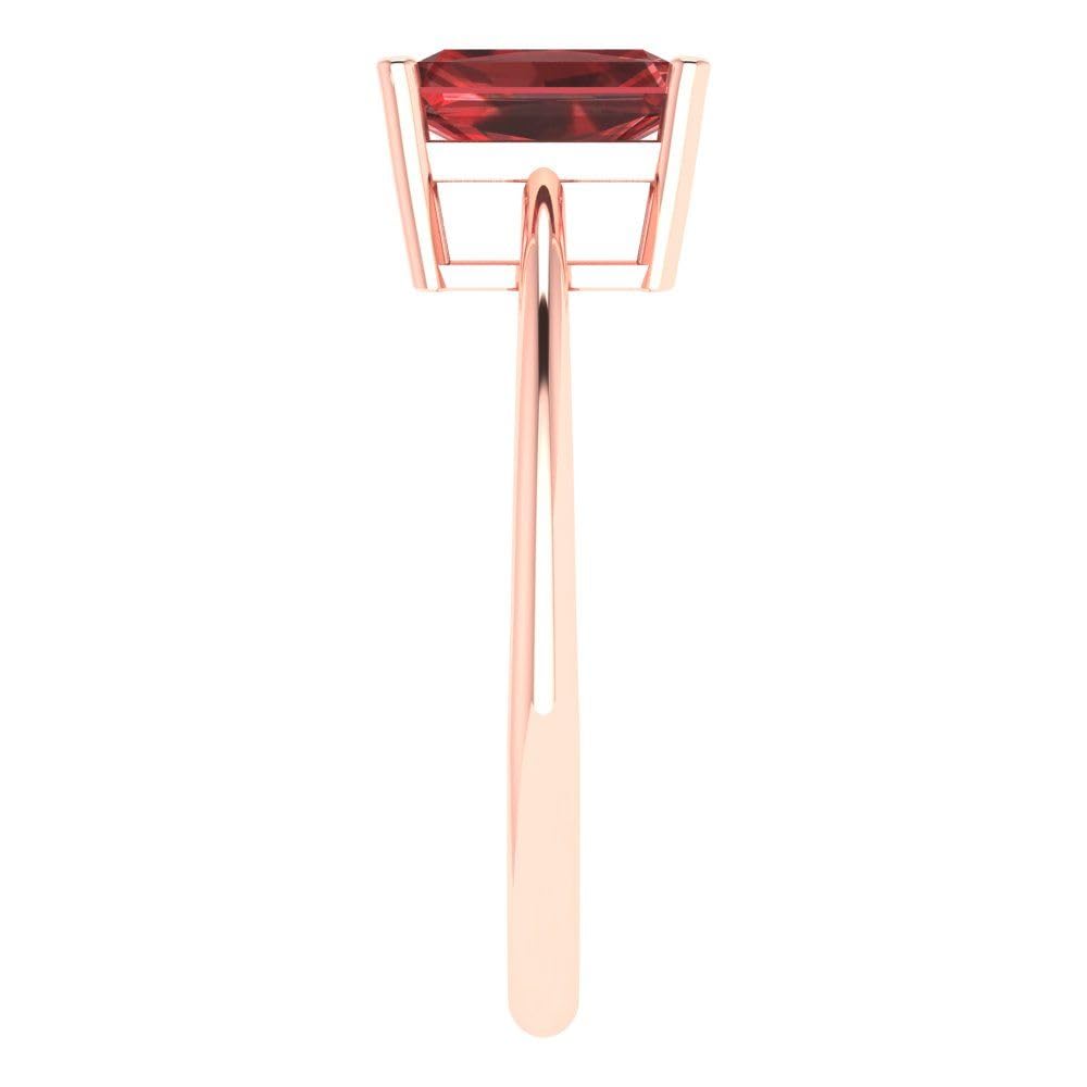 1.0 ct Natural VVS1 Red Garnet Solitaire Engagement Ring - 18K Rose Gold Wedding Band for Women | Perfect for Bridal, Promise, Anniversary & Special Occasions