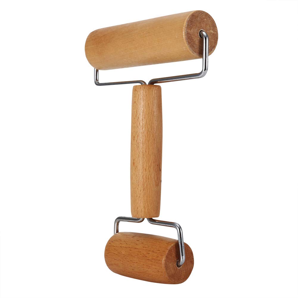 Non-Stick Wooden Pizza Dough Roller - Pastry Rolling Pin for Pizza, Tortilla, Cookies & Clay - Mini Time-Saver Kitchen Tool for Baking, Cooking & Crafting