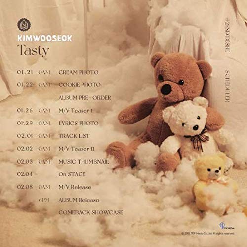 Kim Wooseok Tasty 2nd Desire Album 2 Version Set - CD, Poster, Photobook, Lyric Paper, ID Picture, Photocard & Stickers | K-Pop Collectors Edition | Perfect for Fans, Gift Giving & Music Enthusiasts
