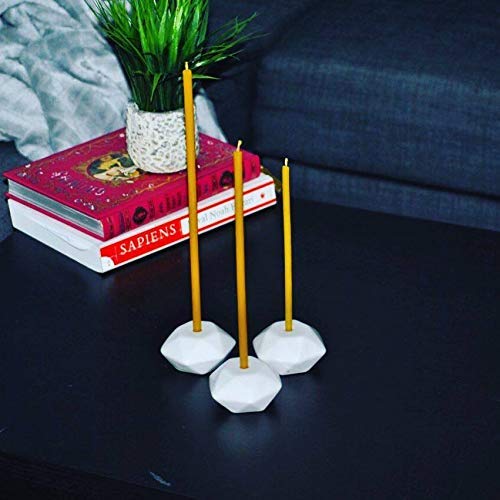 30 Natural 100% Pure Beeswax Taper Candles - 8 Inch Unscented Honey Aroma, Dripless & Smokeless Non-Toxic Candles for Romantic Dinners, Church, Weddings & Home Decor