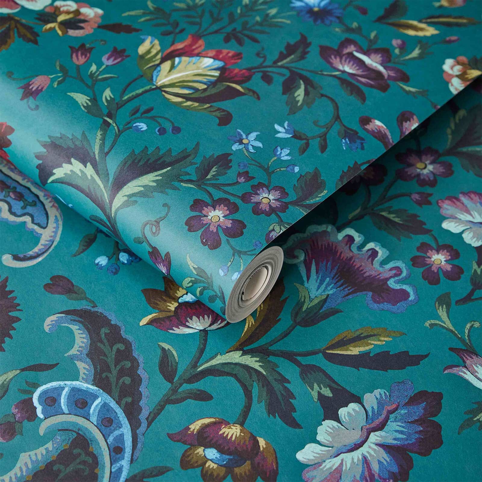 FLORIKA Premium Self-Adhesive Wallpaper - Petrol Blue Peel and Stick Wallpaper for Bedroom, Living Room, and Home Decor | Easy to Install & Removable