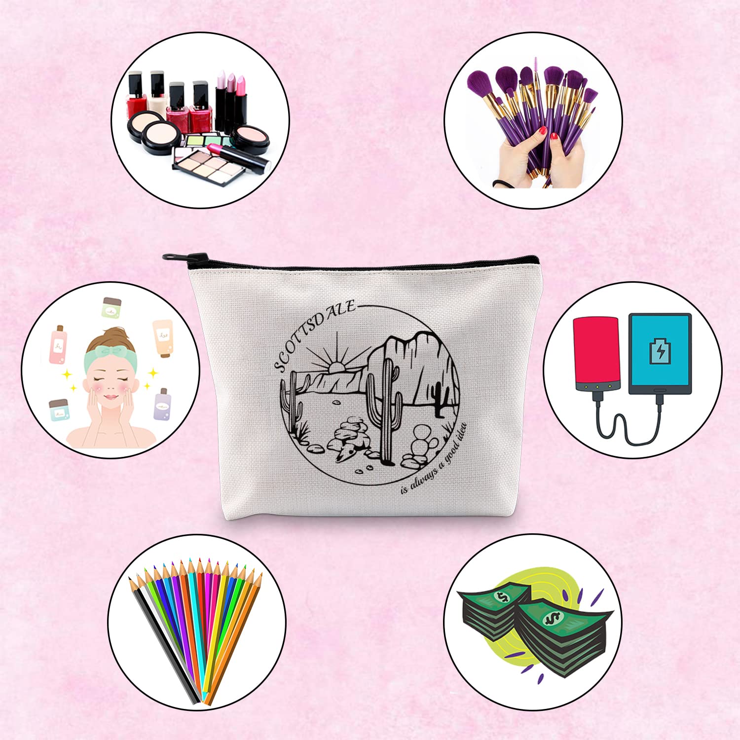 TSOTMO Scottsdale Bachelorette Party Favors - Matching Makeup Bags for Girls Trips | Perfect for Bachelorette Parties, Bridal Showers & Girls Getaways in Scottsdale