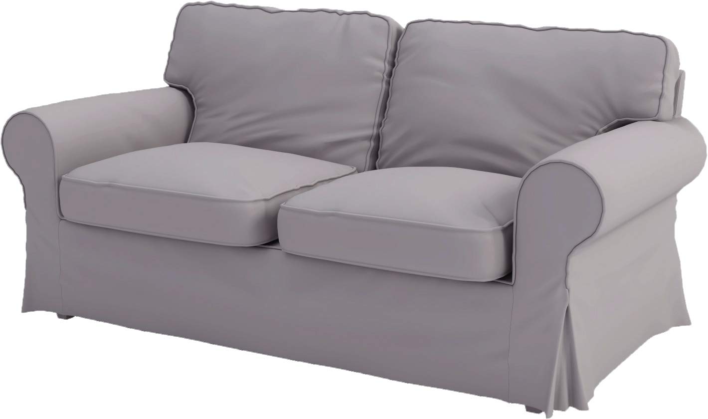 Heavy Cotton Ektorp Sofa Cover Replacement - Compatible with IKEA Ektorp Sofa & Loveseat (Light Gray) | Durable, Washable Slipcover for Living Room, Bedroom, or Office Furniture Protection