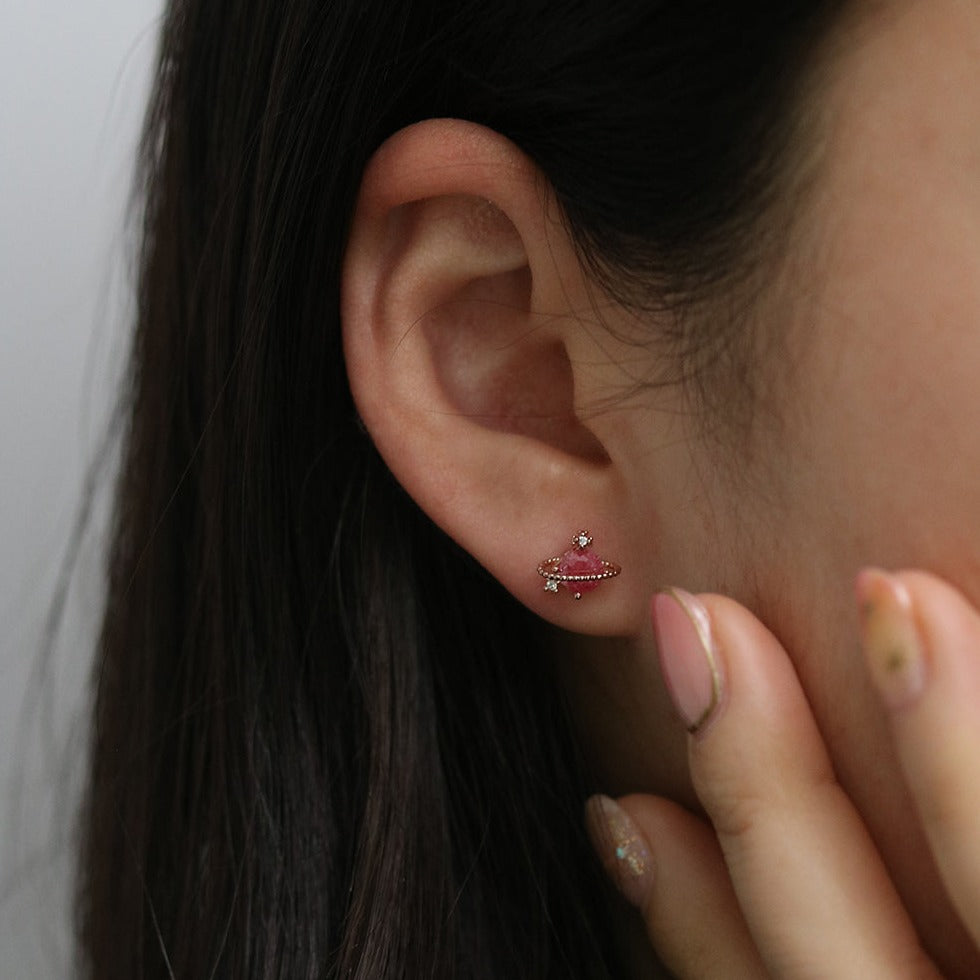 Vibrant Saturn Planet Stud Earrings for Women - Trendy Space-Themed Jewelry Gift for Astronomy Lovers (Perfect for Cosplay, Parties & Everyday Wear)