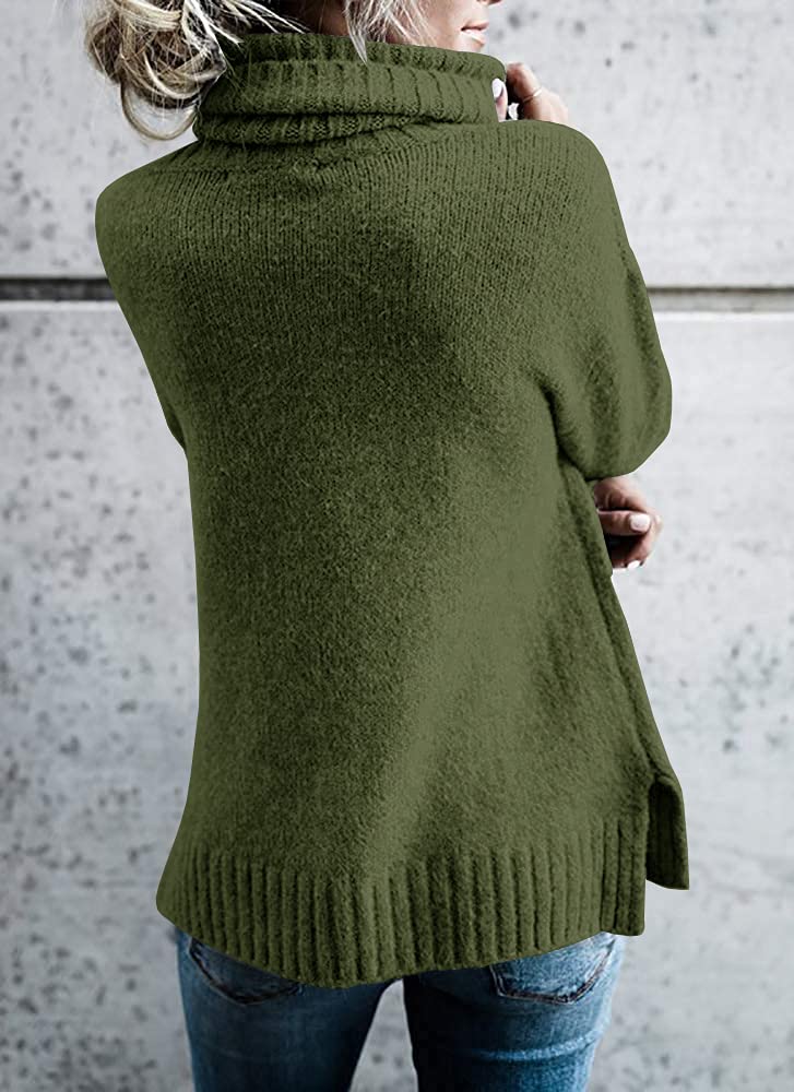 FISACE Women's Oversized Turtleneck Sweater - Cable Knit Long Sleeve Pullover Top for Women | Cozy Winter Fashion, Casual Outfit, Office Wear & Holiday Style