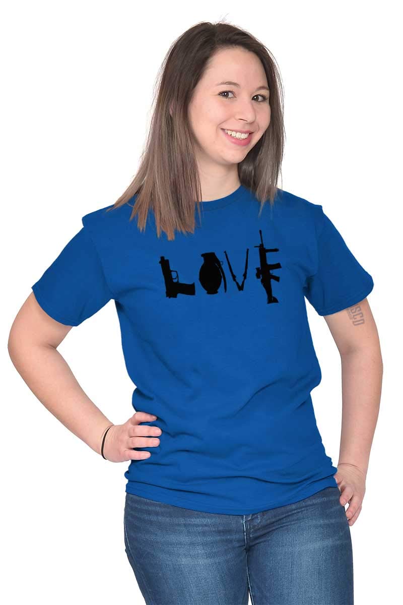 Love Pistol Rifle Arms Owner America Women's Graphic T-Shirt | Patriotic Gun Rights Tee for Shooting Range & Outdoor Activities