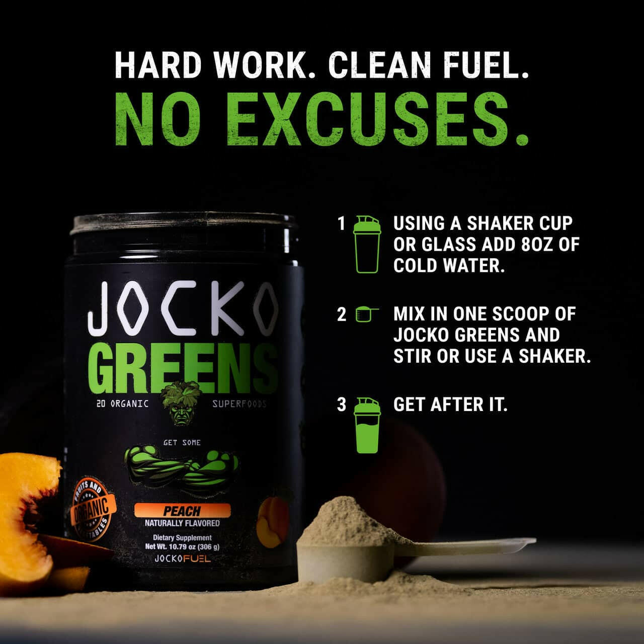 Jocko Greens Superfood Powder - Organic Greens Supplement for Energy & Immunity - Perfect for Smoothies, Shakes & Daily Nutrition Boost