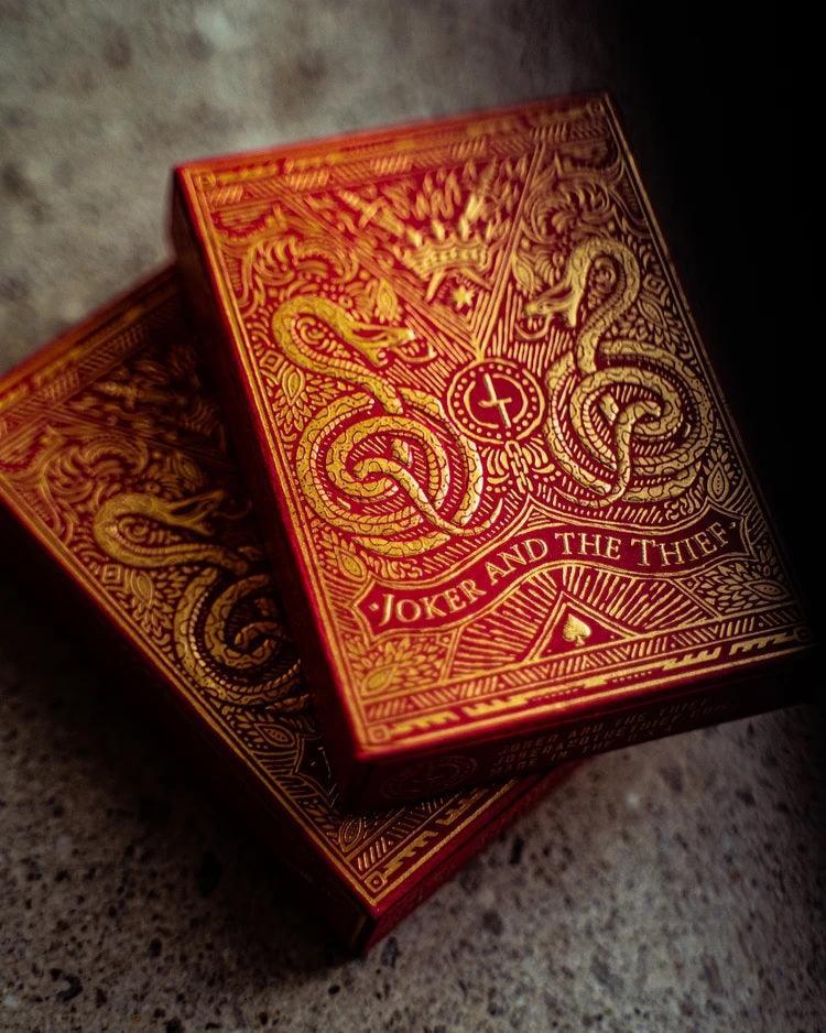 Joker and the Thief Blood Red Edition - Premium Playing Cards for Poker, Magic Tricks & Game Nights - Perfect for Collectors and Card Game Enthusiasts