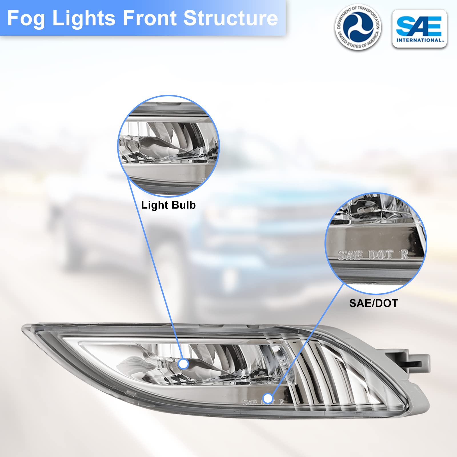 ROXX LED Fog Lights for 2006-2010 Toyota Sienna - OEM Replacement Driving Lights with Wiring Harness & Switch Kit | Upgrade Night Visibility for Safer Driving
