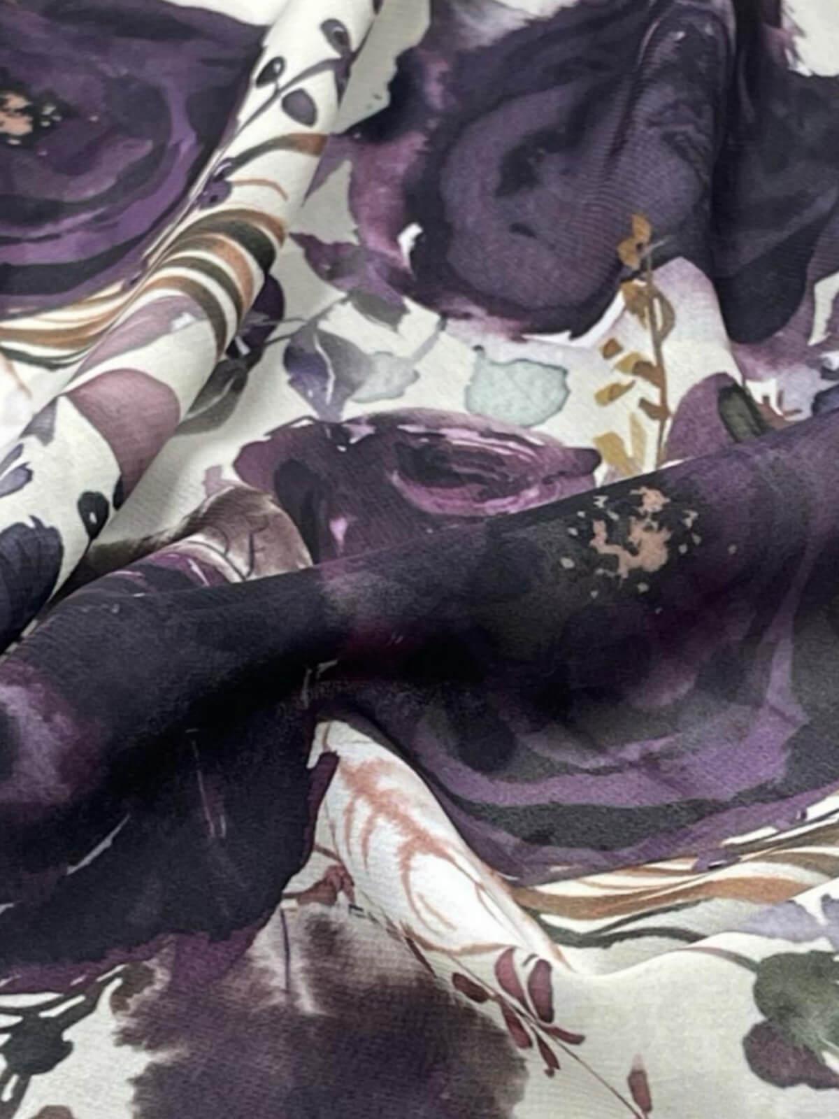 Stylish Printed Chiffon Hijab for Women - Floral Plum Orchid Design | Perfect for Daily Wear, Prayer & Special Occasions
