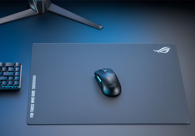 ASUS ROG Moonstone Ace L Gaming Mouse Pad - XXL Extended Non-Slip Rubber Base, Smooth Tempered Glass Surface for Precision Control - Perfect for FPS, MOBA, and PC Gaming Setups