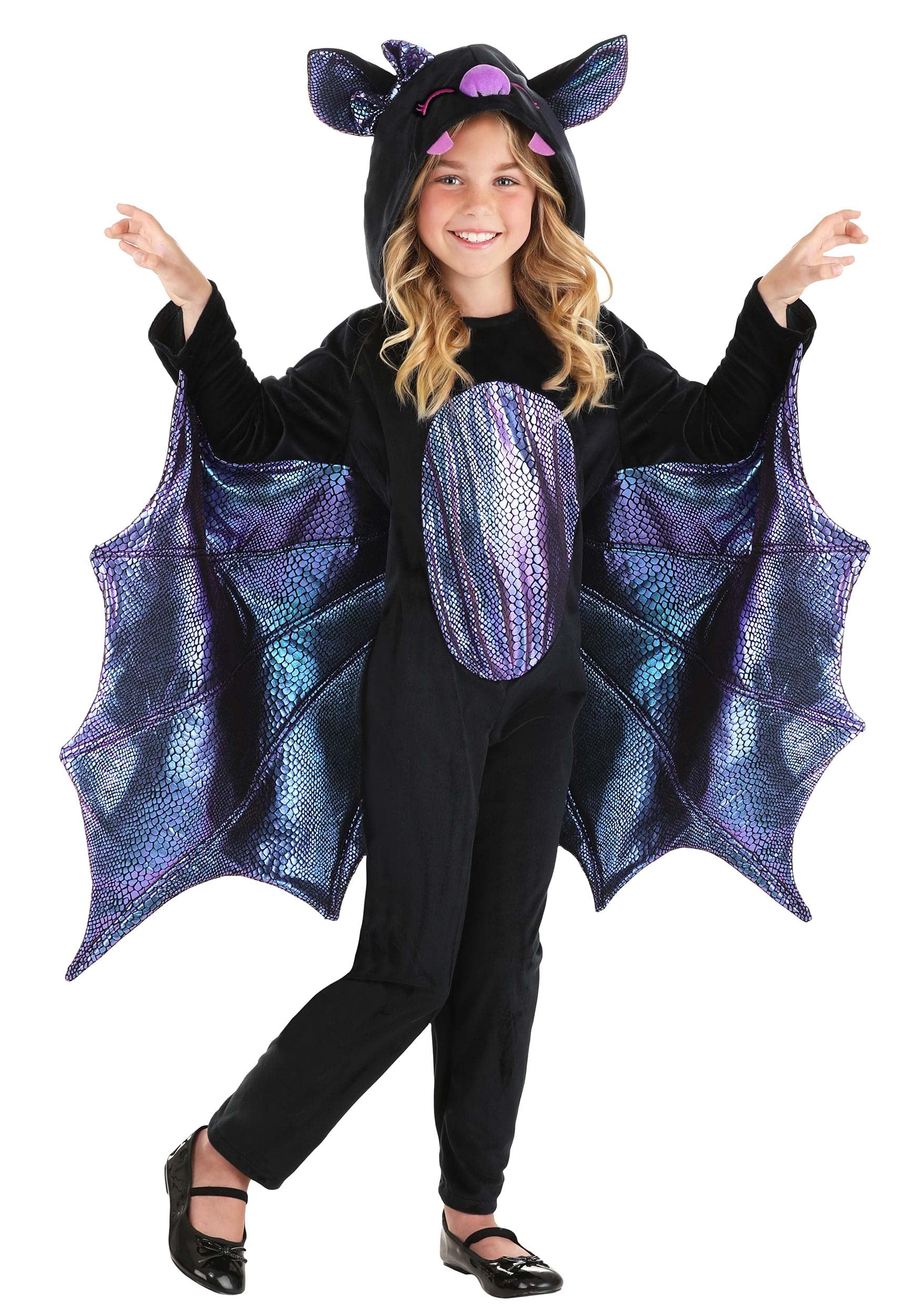 Shiny Bat Kid's Costume - Superhero Dress Up for Halloween & Cosplay - Perfect for Parties, Trick or Treating & Role Play