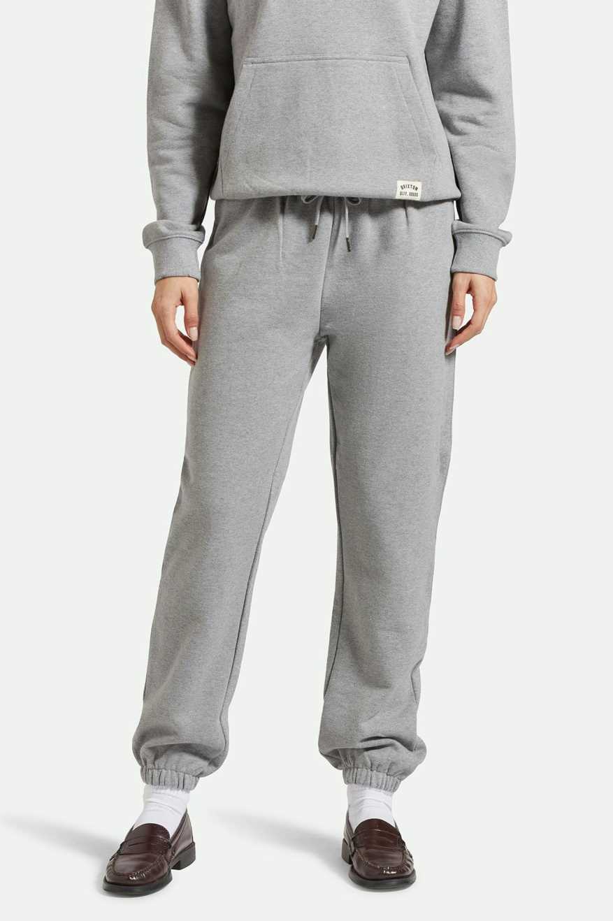 Premium Cross Loop French Terry Sweatpants for Women - Soft Heather Grey Joggers | Lounge, Yoga & Casual Wear