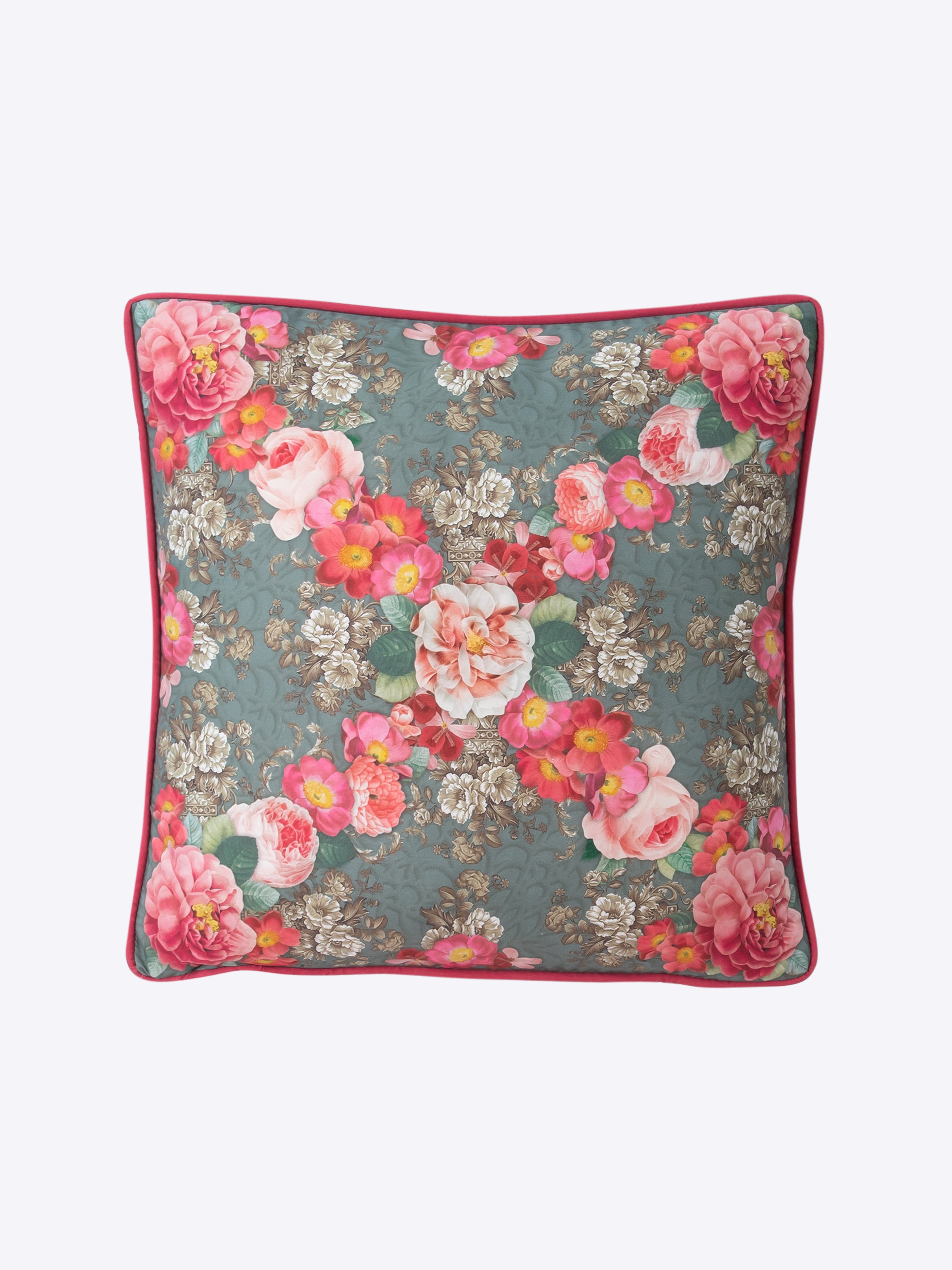 Organic Rose Cushion - 100% Natural Cotton Floral Decorative Pillow for Sofa, Bed & Home Decor | Perfect for Living Room, Bedroom & Nursery