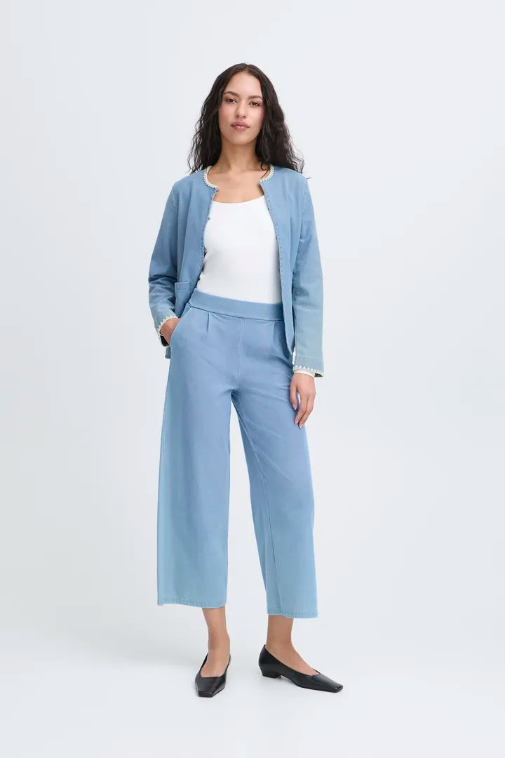 Stylish Ima Wide Leg Denim Pants - Light Wash High Waisted Comfortable Trousers for Women | Perfect for Casual Outings, Office Wear & Weekend Brunch
