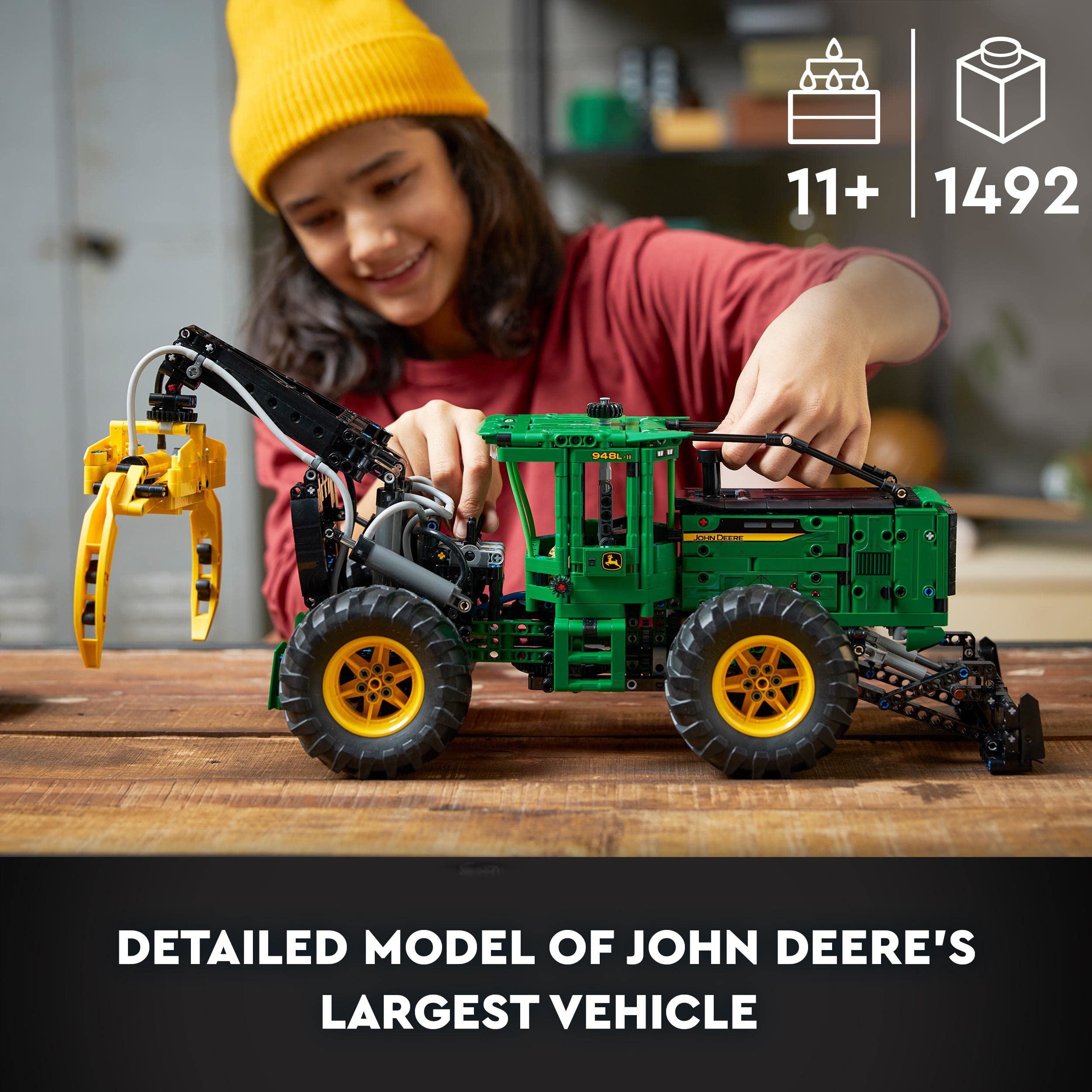 LEGO 42157 Technic Skidder John Deere 948L-II | Construction Toy Vehicle with Pneumatic Functions & 4 Large Wheels | Buildable Model Kit | Gift for Kids 8+ | STEM Learning & Pretend Play Construction Scenes