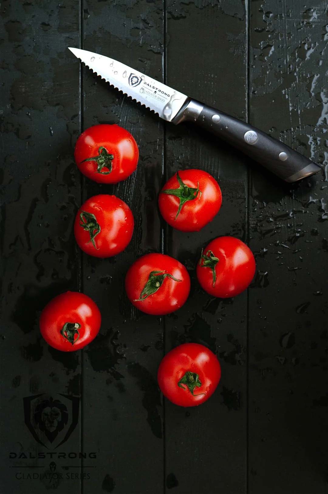 Premium Serrated Paring Knife 3.75 Inch - Professional Gladiator Series Kitchen Knife | NSF Certified | Razor Sharp Stainless Steel Blade | Perfect for Peeling, Slicing Fruits & Vegetables | Dalstrong ©