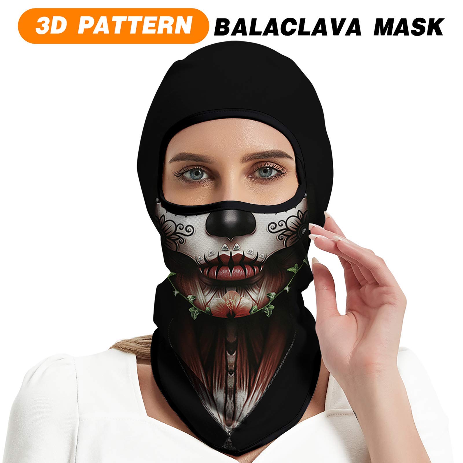 Venswell 3D Balaclava Ski Mask - Cool Skull & Animal Print Full Face Mask for Skiing, Cycling, Motorcycle Riding & Halloween Costumes - Windproof & Breathable Winter Sports Accessory