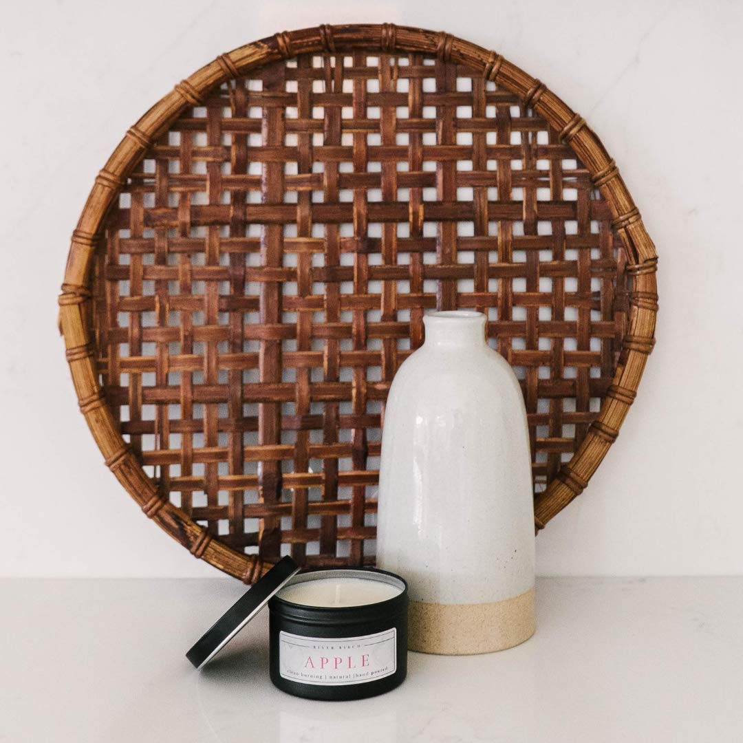 Premium Apple Scented Soy Candle - 8oz Natural Travel Tin for Home & Gifts