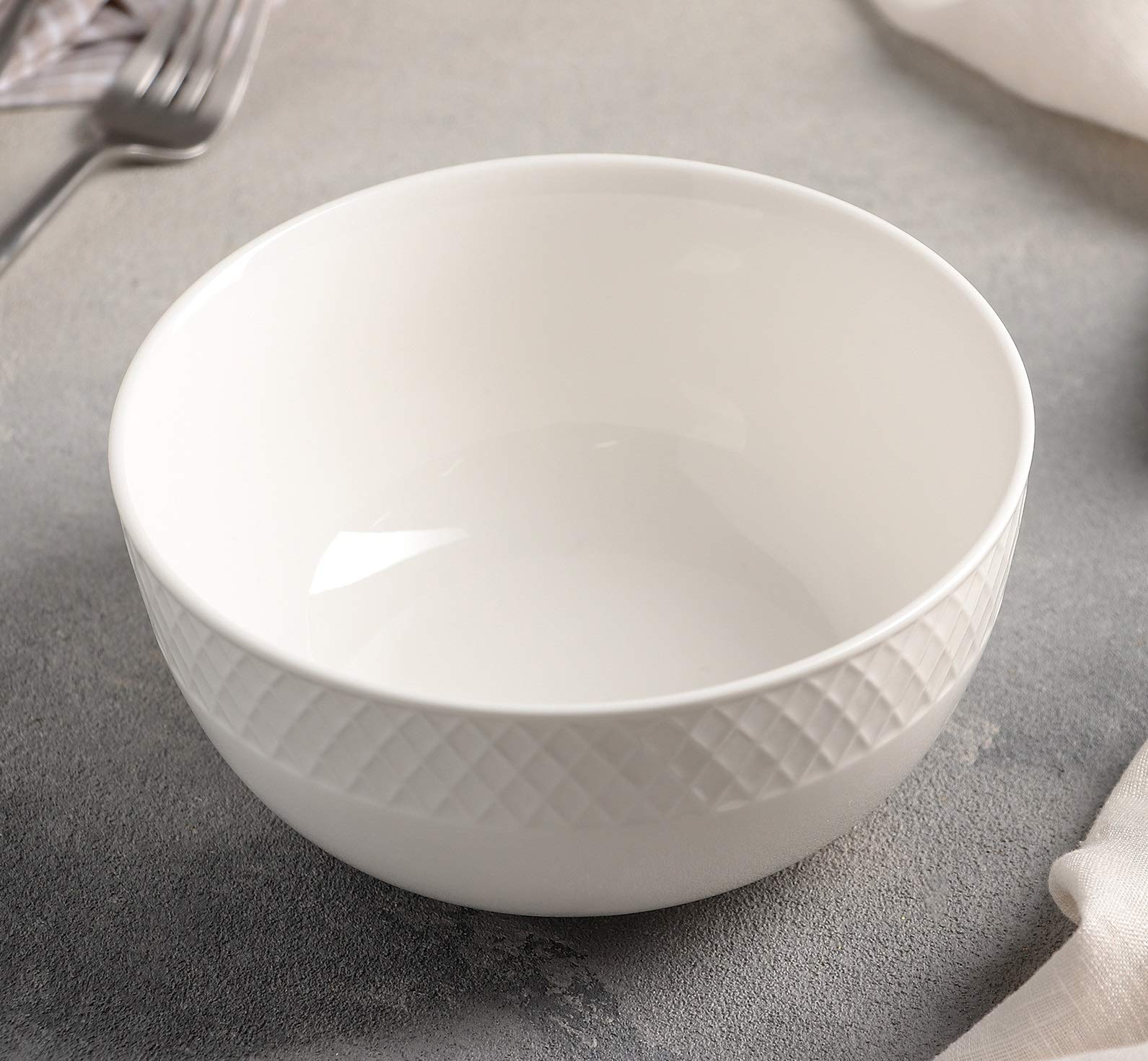 Wilmax Julia 6.5-Inch Porcelain Bowl Set of 6 | Dishwasher Safe & Easy to Clean | Premium English Fine China | Wl-880121/A | Perfect for Dining, Entertaining & Everyday Use
