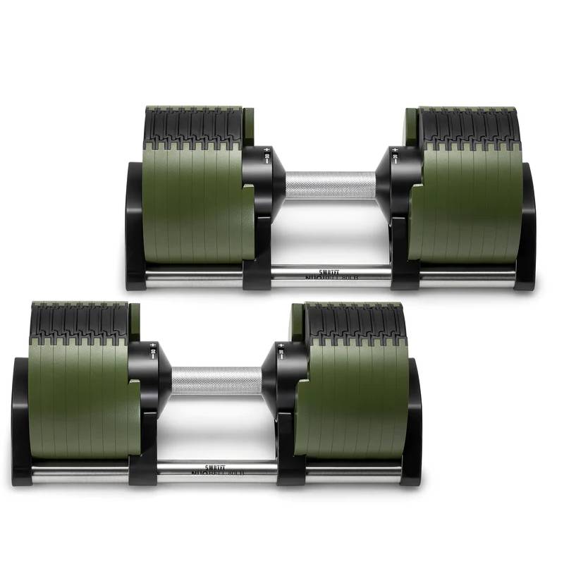SMRTFT Nüobells 5-80lb Adjustable Dumbbell Pair - Tactical Strength Training for Home Gym & CrossFit Workouts