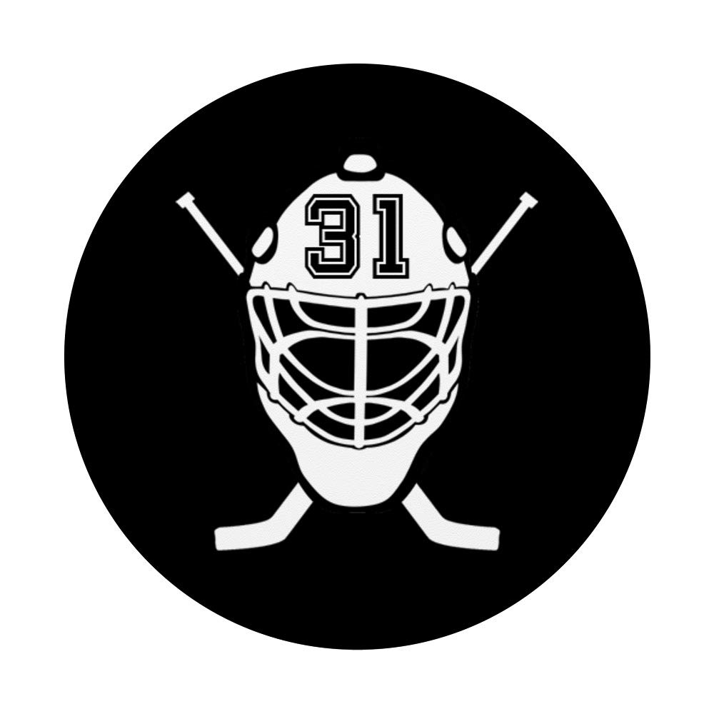 Hockey Player #31 Jersey No. 31 Helmet Ice Gadget Gift - Swappable PopGrip for Phones & Tablets - Perfect for Fans, Players, and Ice Hockey Enthusiasts