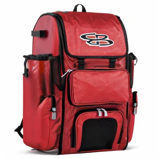Boombah Superpack Bat Backpack for Baseball & Softball - Holds 4 Bats, No Wheels - Durable Sports Equipment Bag for Practice, Games & Travel