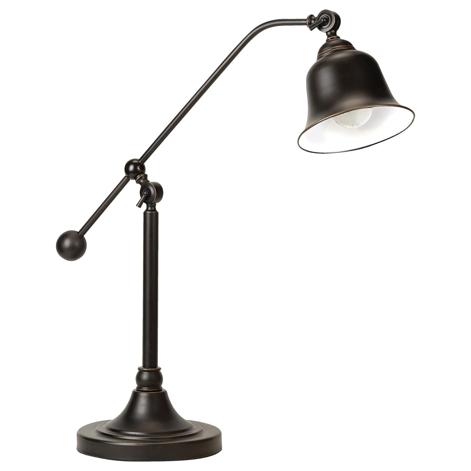 Vintage Bell Shade Table Lamp in Dark Bronze - Classic Home Decor for Living Room, Bedroom & Office Lighting