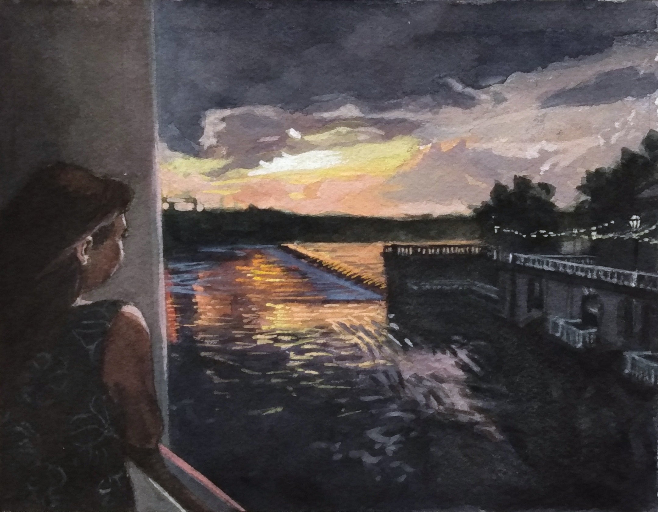 Michael Kowbuz: River at Dusk Landscape Art Print - Premium Wall Decor for Living Room, Bedroom & Office - Serene Nature Painting for Home & Workspace