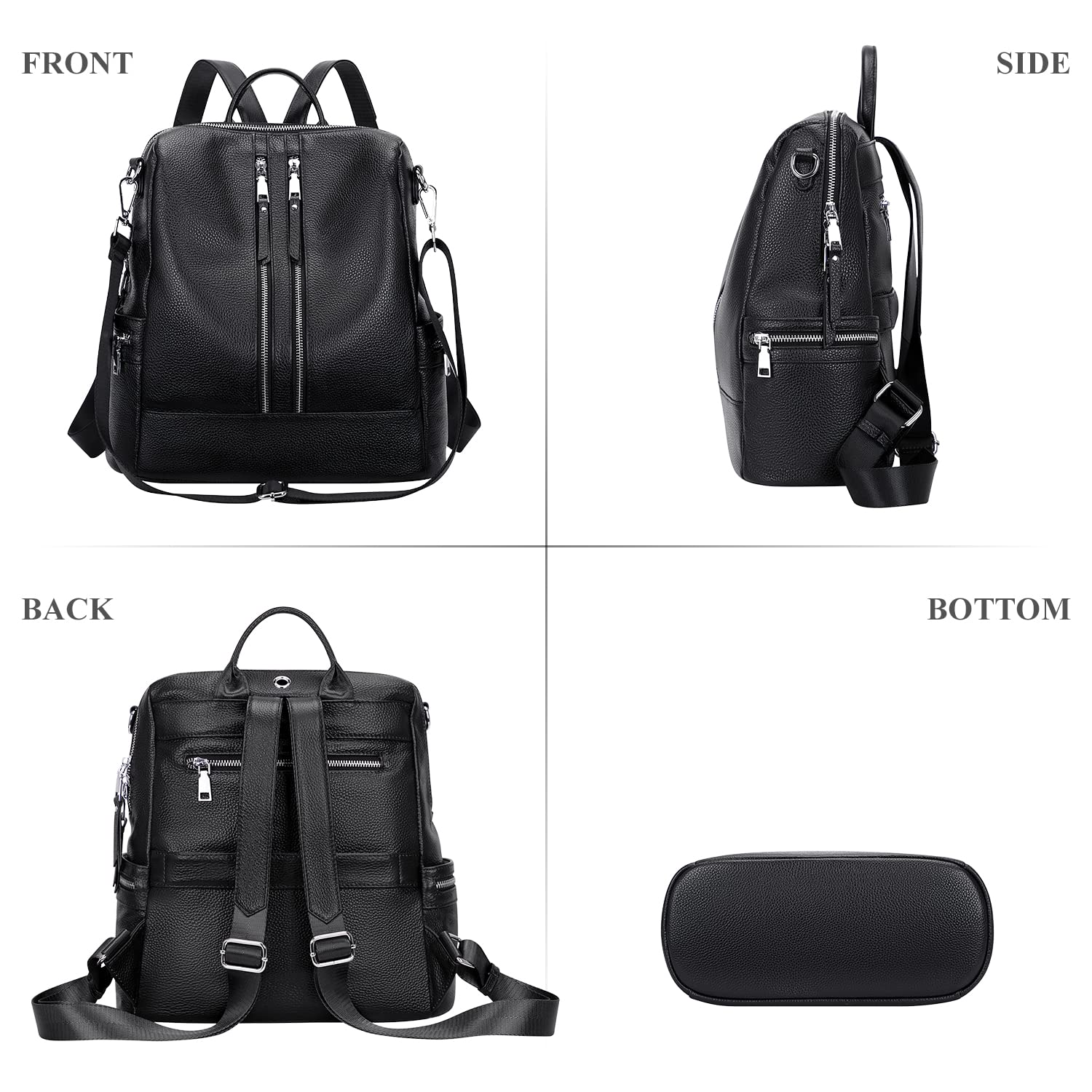 ALTOSY Genuine Leather Backpack Purse for Women - Convertible Shoulder Bag & Crossbody Bag with Laptop Compartment | Perfect for Work, Travel & College