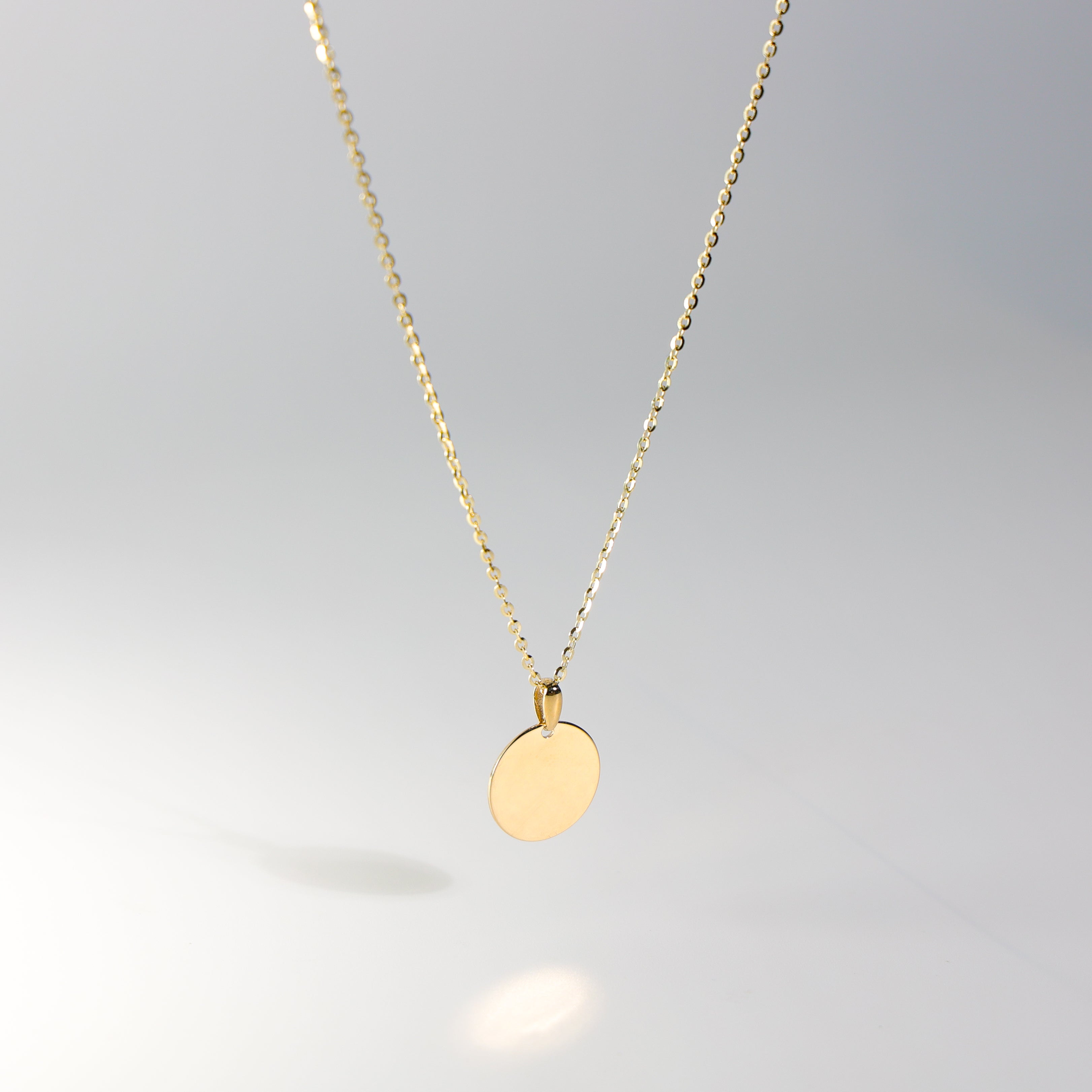Custom Engravable Gold Round Pendant - Model 2424 | Personalized Jewelry Gift for Anniversary, Birthday & Special Occasions