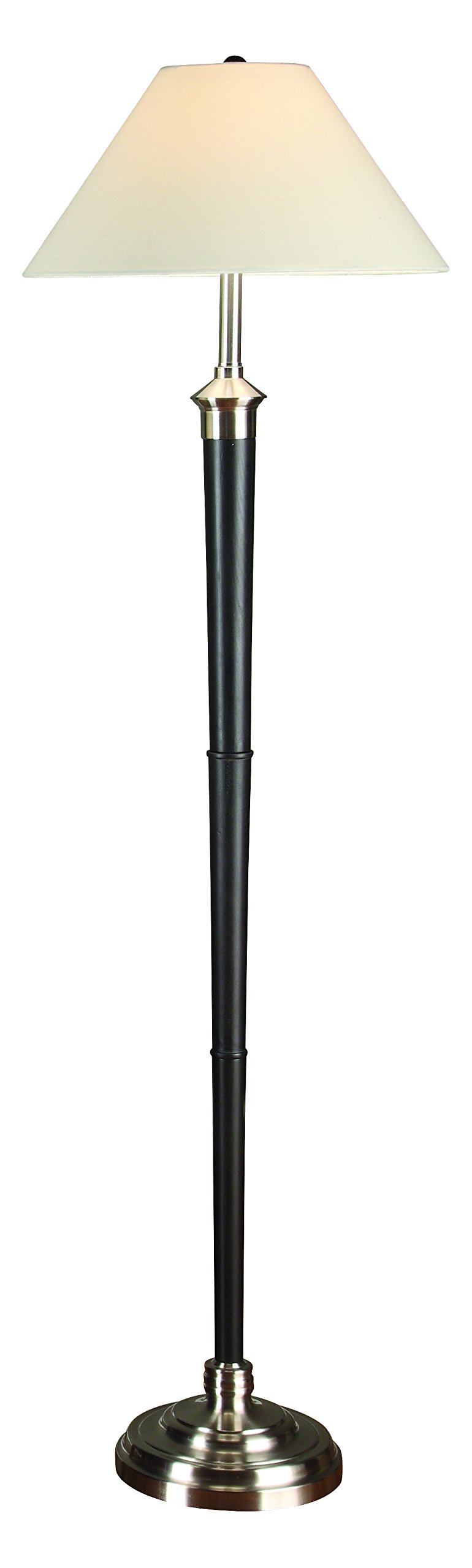 Artiva USA Twin-Pack Classic Table and Floor Lamps Set - Brushed Steel & Espresso Finish - Perfect for Living Room, Bedroom, or Office Lighting Decor