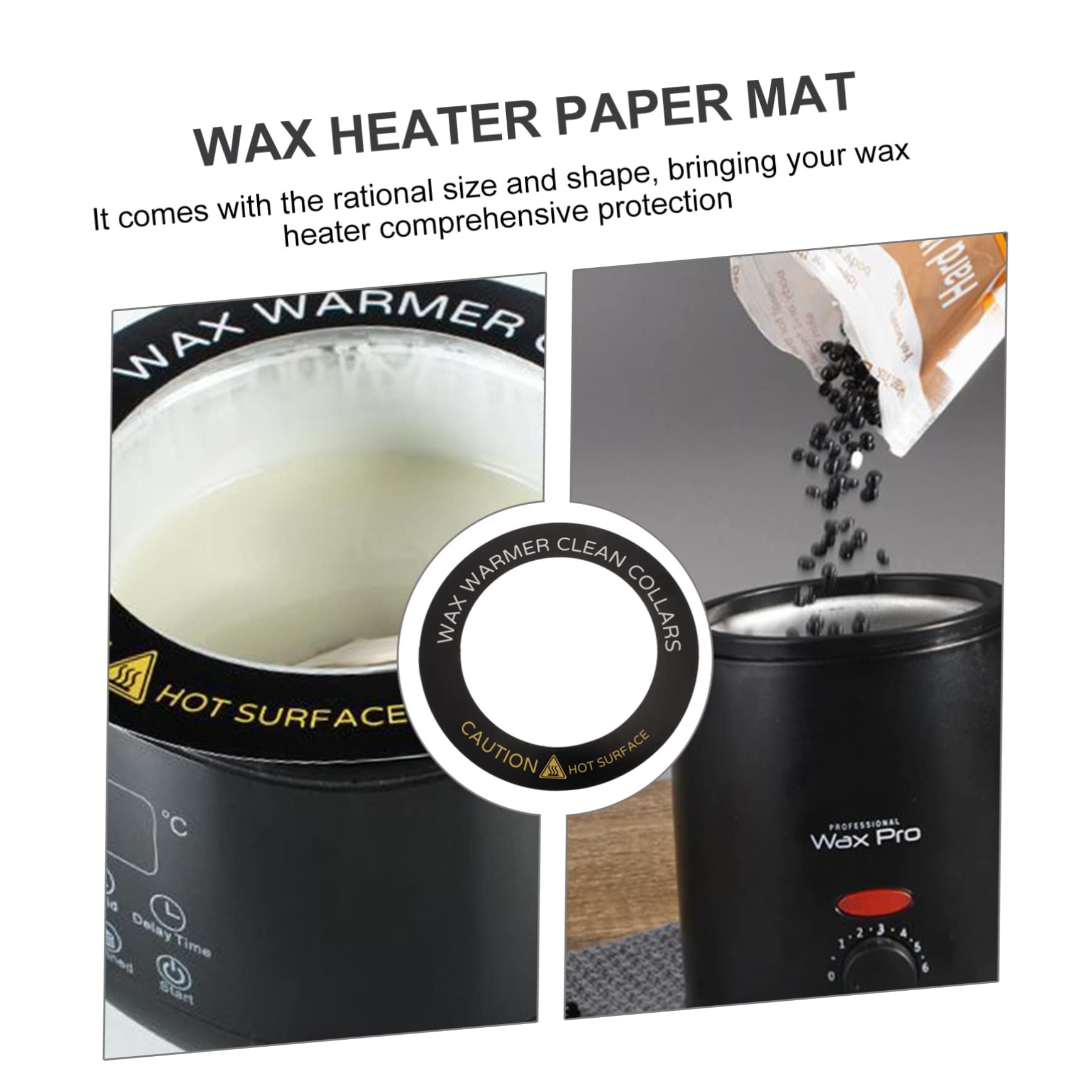 IPetboom 50pcs Wax Warmer Accessories Kit - Anti-Ring Wax Pot Collar, Hair Removal Wax Protector Rings, Heater Paper Washer & Wipes for Professional Waxing - Perfect for Salon, Spa & Home Use (Black)
