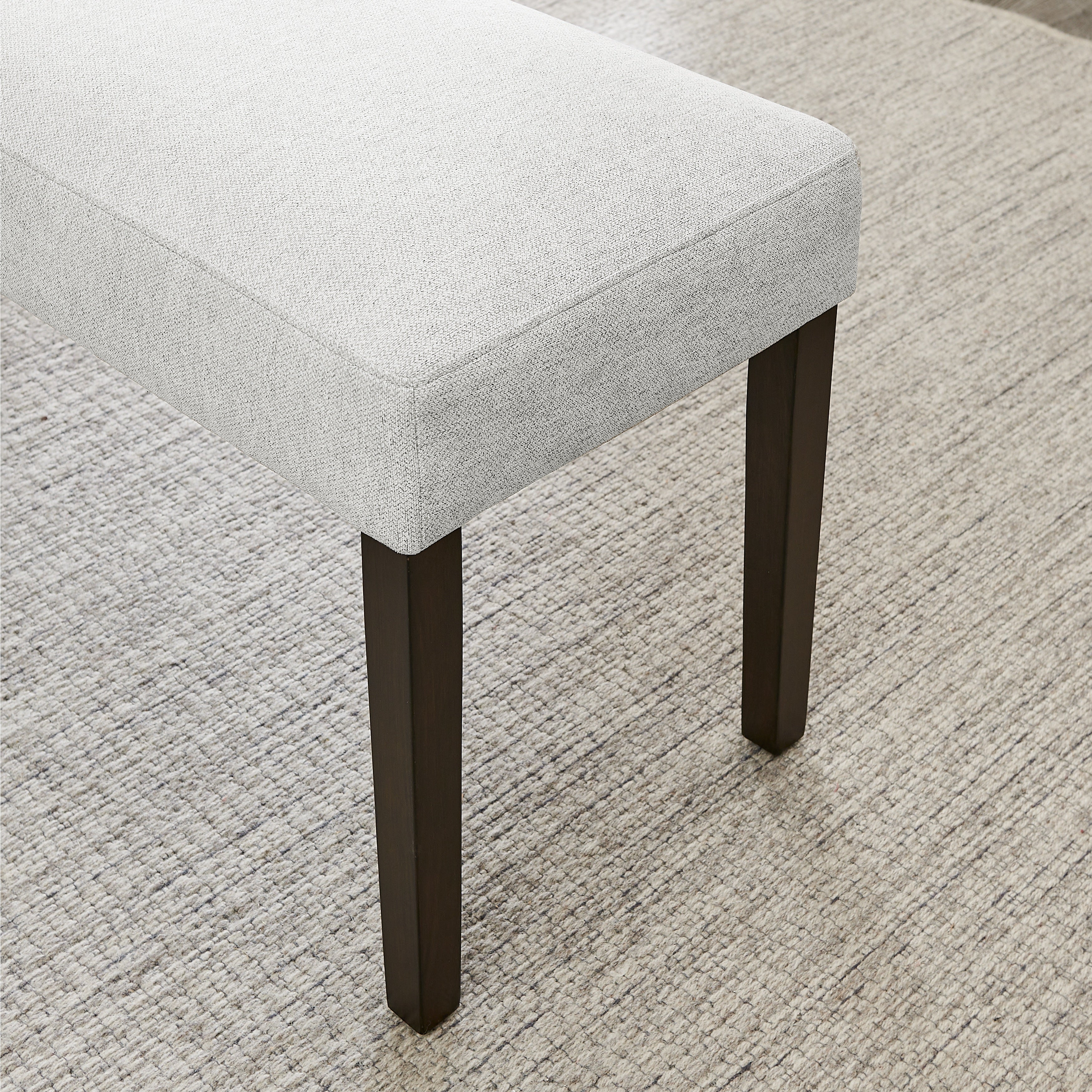 Roundhill Furniture Madison Contemporary Upholstered Dining Bench in Gray - Modern Kitchen Bench Seat for Dining Room, Breakfast Nook & Entryway