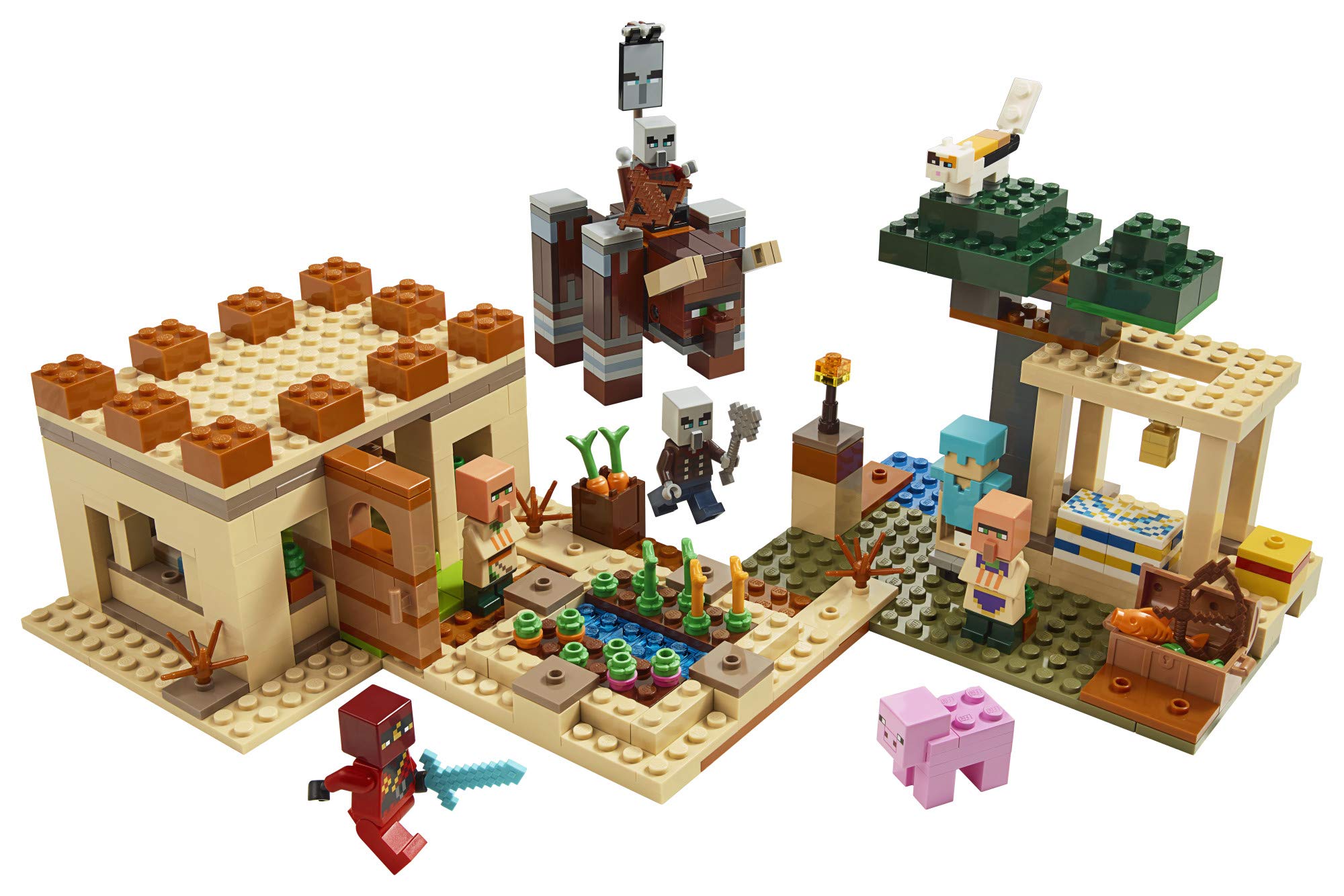LEGO Minecraft The Illager Raid 21160 Building Blocks Set (562 Pieces) - Creative Construction Toy for Kids, Perfect Gift for Boys & Girls Who Love Minecraft - Build & Play Minecraft Adventures at Home