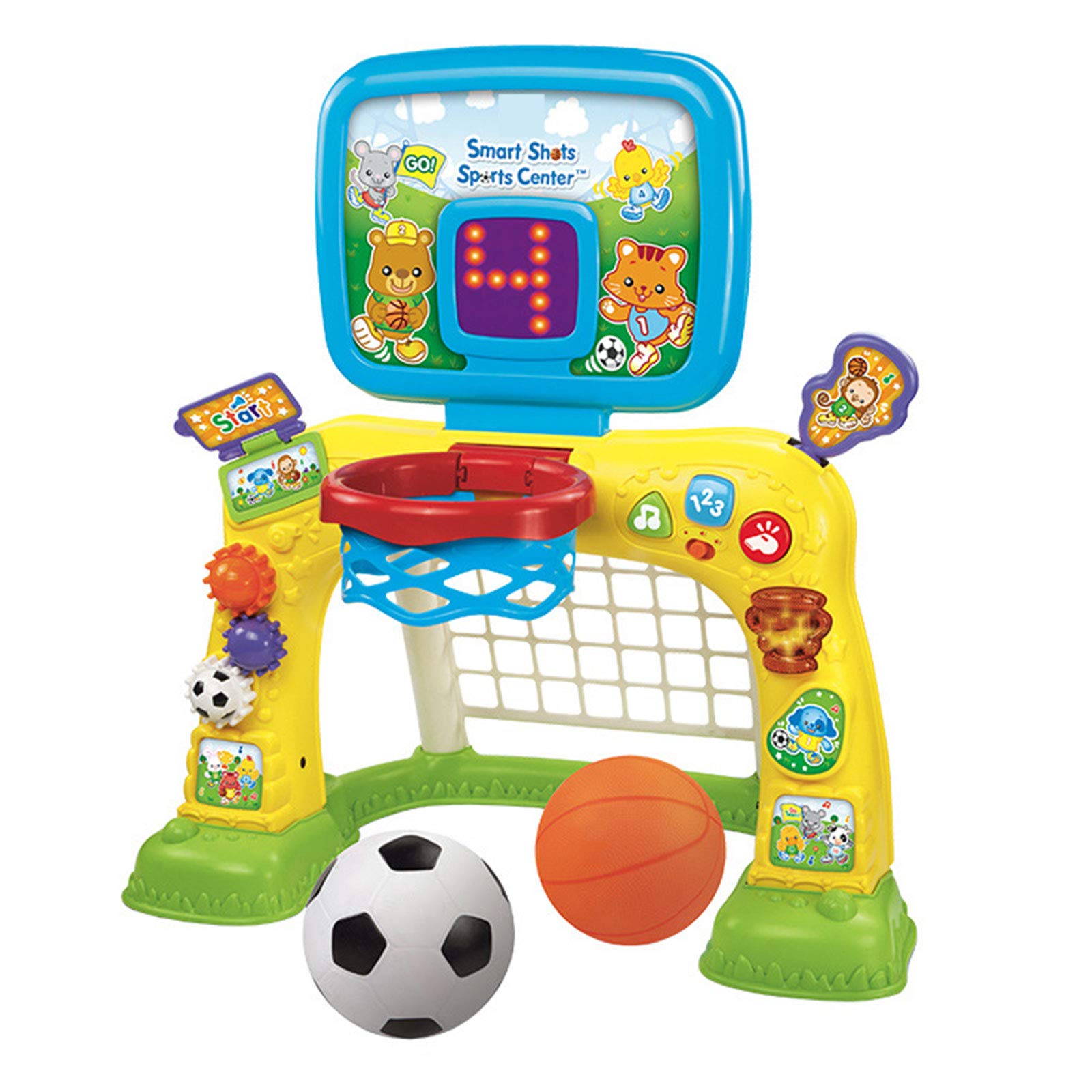 DUTUI 2-in-1 Basketball & Football Goal Set for Kids - Adjustable Height Sports Toy with Scoreboard for Indoor/Outdoor Play - Perfect for Backyard Games, Birthday Gifts & Youth Fitness Training