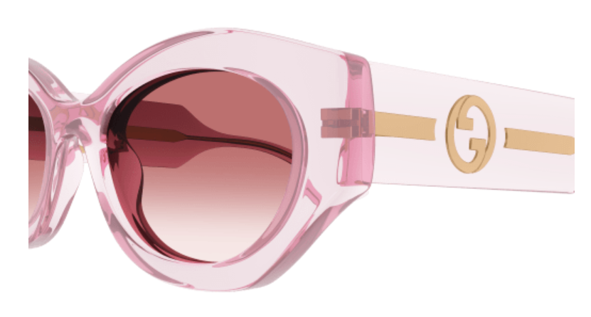 Gucci GG1553S 003 Pink to Red Gradient Oversized Square Sunglasses for Women - Fashionable UV Protection Shades for Beach, Driving & Outdoor Activities
