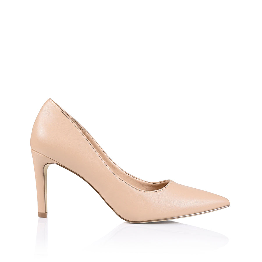 Wish Court Heel Pumps - Nude Smooth Pointed Toe High Heels for Women | Perfect for Office, Party & Special Occasions